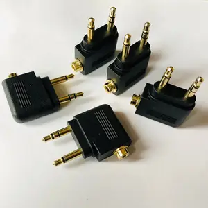 Adaptor untuk Aviones Aviones, Adaptor Headphone 2 Pin Penerbangan 3.5Mm/35Mm Colokan Jack Audio Pesawat