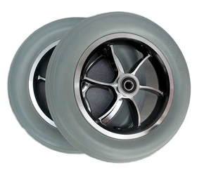 Roue pivotante en aluminium avec roulement à billes et <span class=keywords><strong>pneu</strong></span> plein en mousse PU, résistante aux perforations, 100 kg, pour <span class=keywords><strong>chariot</strong></span> logistique et entrepôt - Product Image 1