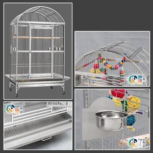 Ekstra büyük kuş kafesi katı desen tasarımı ile düğme kapatma paslanmaz çelik ve demir Metal Villa papağan yetiştiriciliği için - Product Image 3
