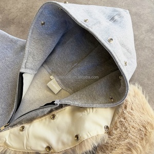 OEM Custom Detachable <b>Button</b> up Fur Hoodie Zip up Jackets Oversized Heavyweight 100% Cotton High Quality Hoodies Manufacturer - Product Image 3