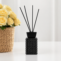 Flacon diffuseur de parfum d'ambiance en verre carré gaufré de luxe, vide, 100 ml et 150 ml