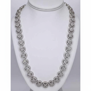 สร้อยเงิน VVS Moissanite เงิน925สำหรับผู้ชายสร้อยคอแนวฮิปฮอปสุดหรูทำจากหินสีมรกตและทรงกลมออกแบบได้ตามต้องการ - Product Image 1