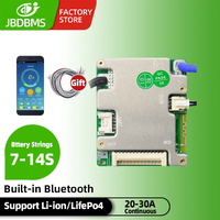 JBD SP14S004 BMS intelligent interne LFP NMC 7S 8S 9S 10S 11S 12S 13S 14S 20A 30A pour pack de batteries au lithium 18650