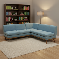 Canapé modulaire sectionnel en L de luxe moderne personnalisé à trois places pour usage hôtelier, en tissu doux pour la peau, canapé d'angle