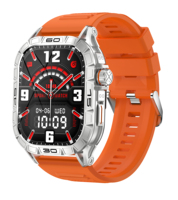Montre connectée K63 avec écran AMOLED de 1,96 pouce, affichage permanent, batterie de 380 mAh, appels Bluetooth, montre connectée de qualité militaire pour hommes