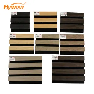 定制中纤板单板饰面板条声学木板，用于建筑装饰橡木板条面板声学面板