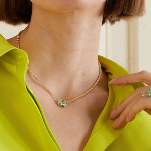 Collar de Cadena con Cuentas de Bisutería Vintage para Mujer, Collar con Diamantes de Bisel Coloridos - Product Image 6