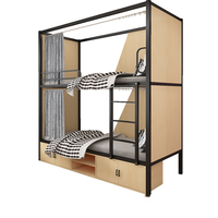 Lit superposé en métal à capsules pour hôtel au design moderne avec armoires de rangement Queen King Tailles simples pour chambre à coucher pour auberges Salons