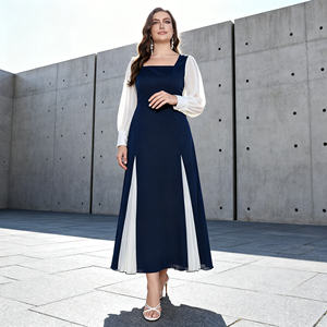 Vente en gros de robes Abaya élégantes et modestes de haute qualité en polyester de couleur unie personnalisées pour femmes musulmanes - Product Image 2