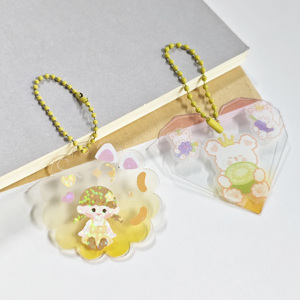 Porte-clés en acrylique personnalisé avec logo imprimé UV, style dessin animé bon marché, porte-clés en plastique avec design unique - Product Image 2