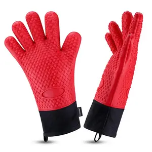 Best-selling wholesale barbecue gloves Heat resistant kitchen utensils gloves heat resistant waterproof silicone