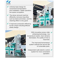 20-30TPD structure compacte un passage 25KW 380V50HZ/220V60HZ combiné riz fraiseuse Backbone machines moulin à riz