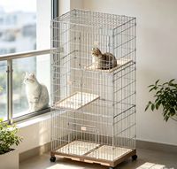 Cage pour chat de haute qualité avec grand espace intérieur, maison pour animaux de compagnie, villa pour chat à deux ou trois étages, produits pour animaux de compagnie