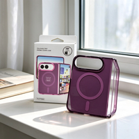 Nouveauté Coque de téléphone portable magnétique en acrylique coloré pour Iphone Duo 180 °   Housse intégrée pliable avec boîte d'emballage