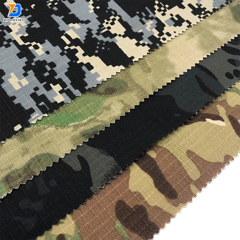 Jinda Greta print dyed solid colors Polyester Cotton Dyed T/C 80/20 Uniform printed camo MULTICAM W/R PD Fabric