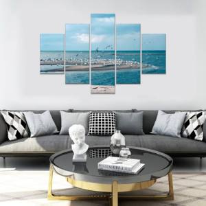 DX Designs <span class=keywords><strong>Stampa</strong></span> su Tela Personalizzata a 5 Pannelli - Stampe Artistiche di Paesaggi Marini |   <span class=keywords><strong>Stampa</strong></span> su Tela Personalizzata per Decorazione Murale di Hotel Moderni - Product Image 3