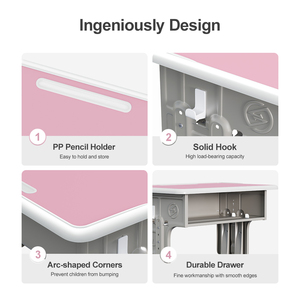 Arredamento per Aule Scolastiche, Set <span class=keywords><strong>Scrivania</strong></span> e Sedia per Studenti Regolabile <span class=keywords><strong>in</strong></span> Altezza, Tavoli e <span class=keywords><strong>Sedie</strong></span> <span class=keywords><strong>in</strong></span> MDF per Scuole Primarie - Product Image 5