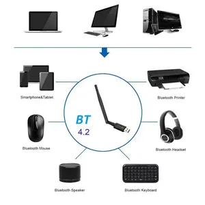 Free Driver 600Mbps USB WiFi Bluetooth Adapter 2 In 1 Combo Dongle Dual Band 2.4GHz And 5GHz Wireless LAN With Antenna Receiver