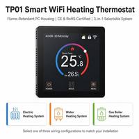 Termostato WiFi Inteligente con Pantalla Táctil TFT Digital Programable, Controlador de Temperatura para Calefacción por Suelo Radiante Eléctrico, Compatible con Tuya, Alexa y Google Home