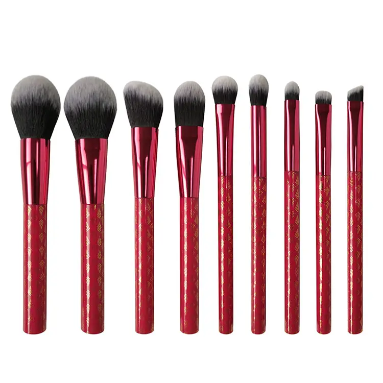 Best gift for girls 9pcs makeup brush set synthetic hair cosmetic brushes