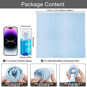 Kit de nettoyage pour produits électroniques, smartphone, <span class=keywords><strong>iPhone</strong></span>, ordinateur, écrans, écran de voiture, nettoyant pour écran tactile, vaporisateur de brume - Product Image 5