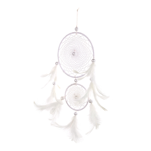 HandcraftedขนนกสีขาวLuckyลูกปัดFairy Dream Catcherตกแต่งบ้านDream Catchersขายส่งแขวนผนังลมChim 2024 - Product Image 1