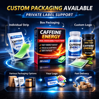 Bandes de film orales à dissolution rapide à la caféine pour un regain d'énergie rapide, une meilleure concentration, une vigilance accrue, un soulagement de la fatigue, un supplément énergétique quotidien, fabrication OEM