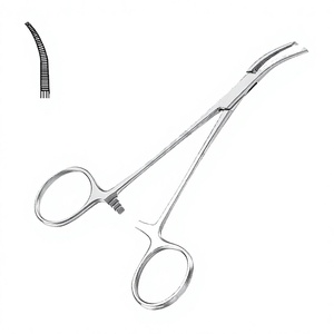 Pinza Hemostática Halsted para Mosquitos, Curva, 14.0 cm, con 1x2 Dientes, Acero Inoxidable, Pinza Quirúrgica para Vasos, Instrumentos Médicos - Product Image 1