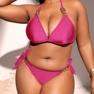 ชุดว่ายน้ำบิกินี่ผู้หญิงไซส์ใหญ่คุณภาพสูงแบบสั่งทำพิเศษ ชุด 2 ชิ้น ผ้ายืดสแปนเด็กซ์/โพลีเอสเตอร์ แห้งเร็ว - Product Image 5