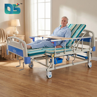Cama de Examen Hospitalaria Manual de Cinco Funciones Ajustables, Estilo Moderno, Portátil, para Uso Doméstico, con Mesa Lateral e Inodoro