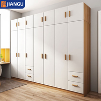 Armoire à portes battantes en bois au design simple et luxueux pour la chambre à coucher, le salon, la maison ou l'appartement, rangement pour vêtements