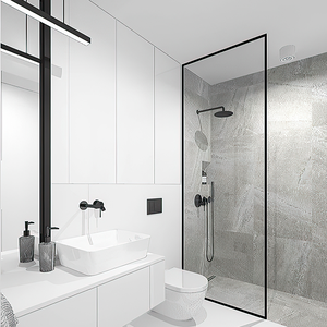 Cabine <span class=keywords><strong>de</strong></span> <span class=keywords><strong>douche</strong></span> en verre trempé avec cadre <span class=keywords><strong>noir</strong></span> pour cabine <span class=keywords><strong>de</strong></span> <span class=keywords><strong>douche</strong></span> - Product Image 4