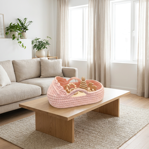 Cesta de Almacenamiento Multifuncional para Bebés, de Gran Capacidad, Organizador de Pañales, Tejida a Mano con Hilo de Algodón, Cesta para Cuna - Product Image 4