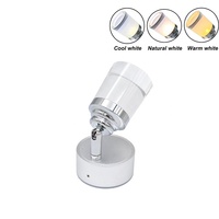 Lampe de lecture RV à trois couleurs, à intensité variable, 12V 24V, argentée, pour camping-car, caravane, bateau, marine