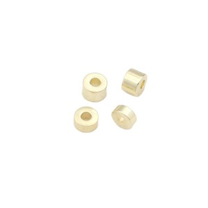 Cuentas espaciadoras redondas D163 de cobre chapado en oro de 18k para pulseras, collares, accesorios de joyería DIY - Product Image 5