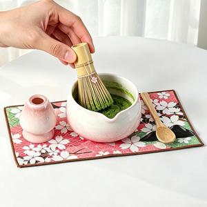 ชุดน้ำชาเซรามิก ถ้วยมัทฉะรูปดอกไม้ลายนูนสุดสร้างสรรค์ - Product Image 5