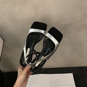 Factory Wholesale Summer New Chunky Silver Sandals <b>Height</b> <b>Increasing</b> Heel Women - Product Image 2