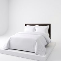 Linge de lit d'hôtel personnalisé, doux et confortable, 100% coton, 300TC, luxe, blanc uni, qualité hôtelière