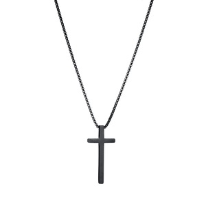 Collar con colgante de Cruz Negra de acero inoxidable, joyería para hombre, Collar chapado en oro blanco con Biblia de Jesús para hombre - Product Image 5