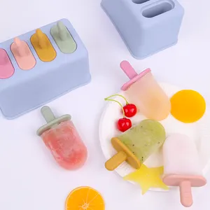 Nouvelle idée de produit réutilisable 2024 Silicone Home Ice Cream Tools Moules à glace faits à la main Moule à sucettes glacées réutilisable à libération facile