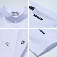 100% Polyester Restaurant Cuisine 3/4 Manches Restauration Cuisinier Veste Hôtel Serveur Serveuse Uniformes Cuisine Chef Workwear Chemise