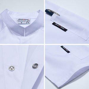 100% cucina del ristorante in poliestere giacca da cucina a manica 3/4 per cucinare giacca da cameriere dell'hotel uniformi da cucina da Chef camicia da lavoro - Product Image 3
