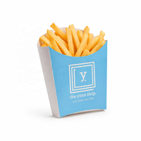 Boîtes à frites en papier kraft jetables, impression personnalisée, cornets à frites à emporter, contenants pour poulet frit, restauration rapide