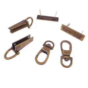 1/2 "Strap Clip D Ring Metal Handmade Bag Labels Swivel Gancho Set Para Wristlet Bag Hardware Making