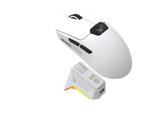 Jedel Triple Mode Wireless Gaming Mouse with Dock LCD Screen PAW3311 RGB Backlit Programmable Gaming Mouse for Gaming PC Laptop