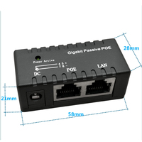 Injecteur PoE passif à port unique Gigabit 1000 Mbps, séparateur de puissance pour caméra IP, module adaptateur PoE, accessoires PoE DC12-48v