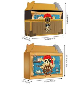 12 ชิ้นถุงกระดาษโจรสลัดของแคริบเบียนวันเกิดพรรคกล่องขนมที่กําหนดเองกล่องของขวัญโจรสลัดชุดสําหรับวันเกิดฮาโลวีนคริสต์มาส - Product Image 3