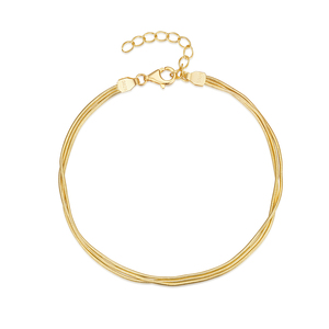 Bracelets en argent S925 CANNER, chaîne serpent multicouche, design simple, triple chaîne, bracelet réglable, bijoux pour femmes, or 18 carats - Product Image 1