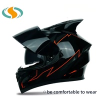 Helm Motor Full Face Terlaris Baru dengan Cermin Teh dan Tanduk dalam Berbagai Warna & Pola Bahan ABS Garansi 1 Tahun