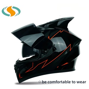 Nuevo Casco Integral de Motocicleta Más Vendido con Visera de Espejo y Cuernos en Varios Colores y Diseños, Material ABS, 1 Año de Garantía - Product Image 6